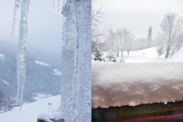 Au hameau “La Chevrière“, le manteau neigeux s'épaissit...