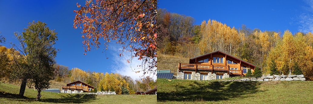 Le chalet des Alpes Djan è Glyâmo au cœur de l'automne