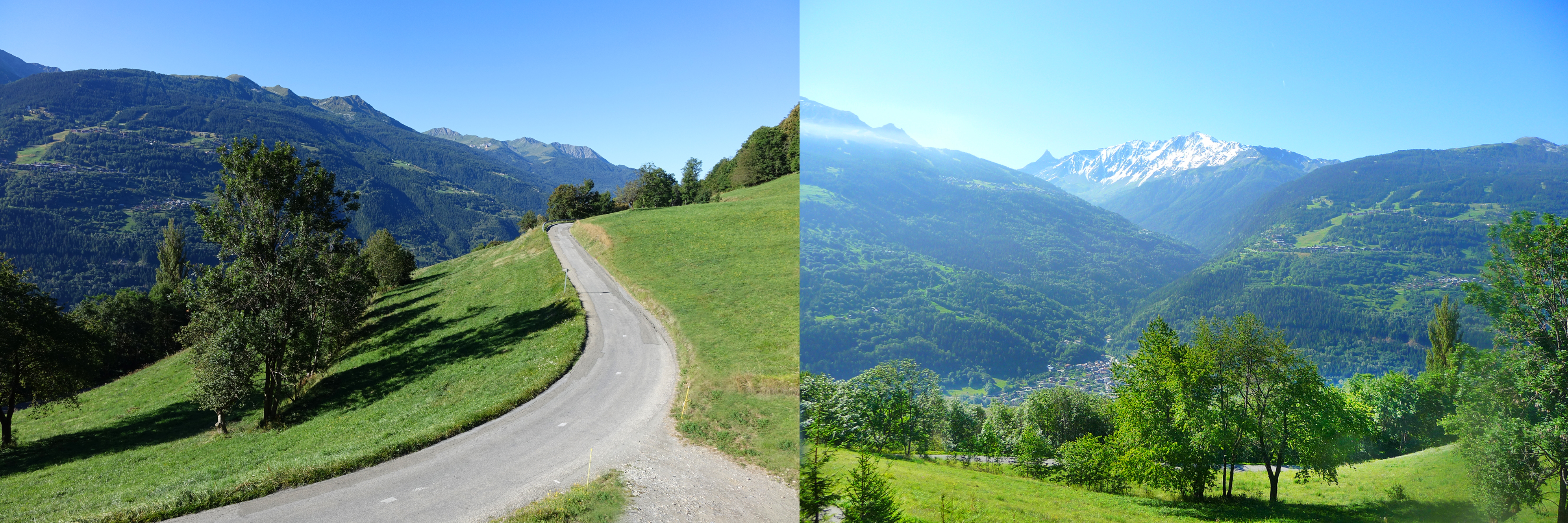 Vue panoramique sur les Arcs et Peisey-Nancroix